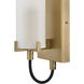 Ryden 1 Light 4.5 inch Heritage Brass Sconce Wall Light in Etched White