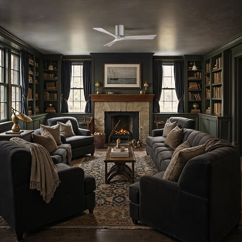 Atlas Irene-3H 52 inch Brushed Pewter with Barn Wood Tone Blades Ceiling Fan, Flush Mounted