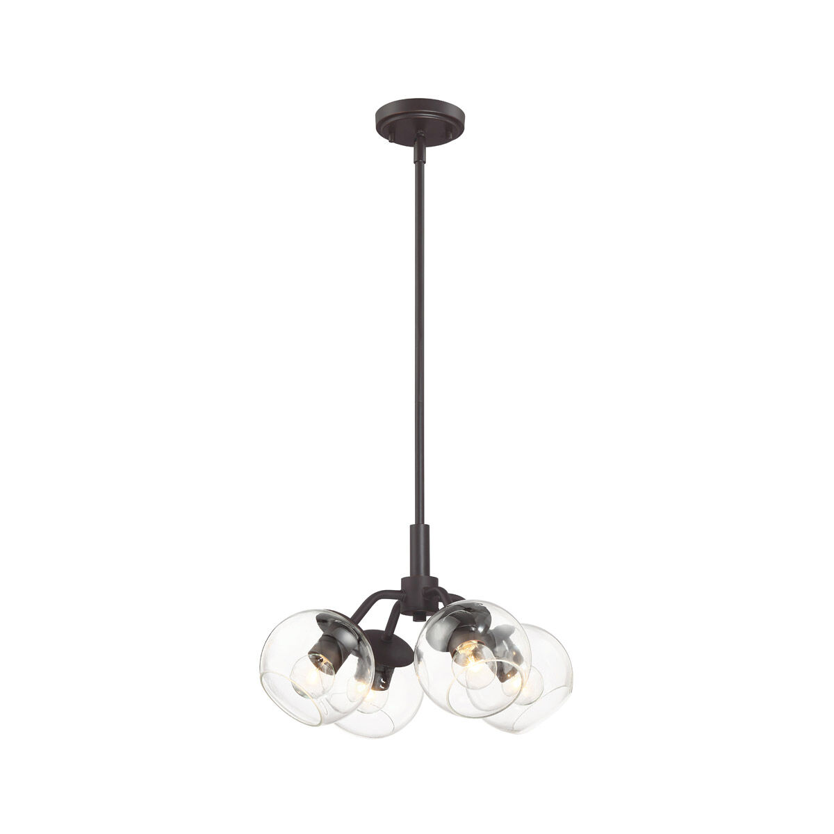 Meridian 4 Light 16 inch Satin Bronze Semi-Flush/Pendant Ceiling Light, Convertible to Semi-Flush Mount
