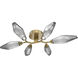 Rock Crystal LED 36.4 inch Gilded Brass Flush Mount Ceiling Light in 3000K LED, Chilled Smoke
