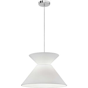 Patricia 1 Light 18 inch Polished Chrome Pendant Ceiling Light in White