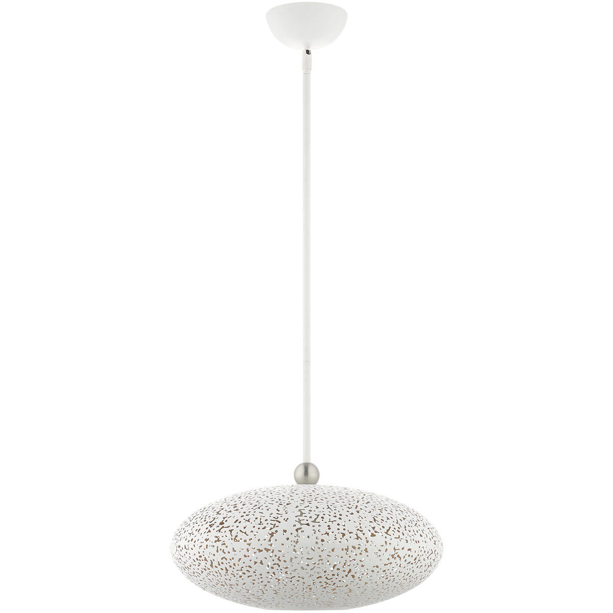 Charlton 1 Light 16 inch White with Brushed Nickel Accents Pendant Ceiling Light