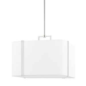 Downing 4 Light 20 inch Polished Nickel Pendant Ceiling Light, Large