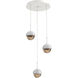 Cabochon LED 18.2 inch Salt White with White Marble Multi-Pendant Ceiling Light in 3000K LED, Bronze