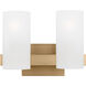 Drew & Jonathan Scott Rhode 2 Light 12.13 inch Satin Brass Vanity Light Wall Light