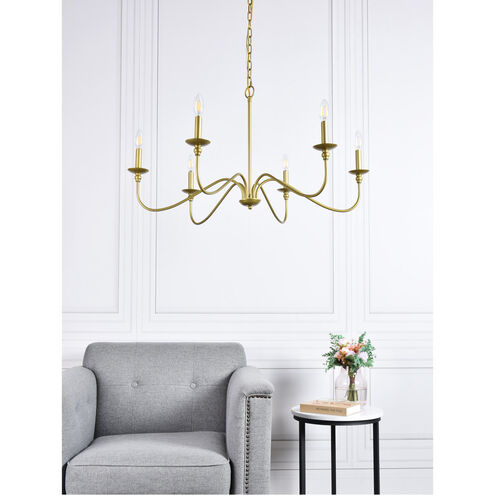 Rohan 6 Light 36 inch Brass Chandelier Ceiling Light