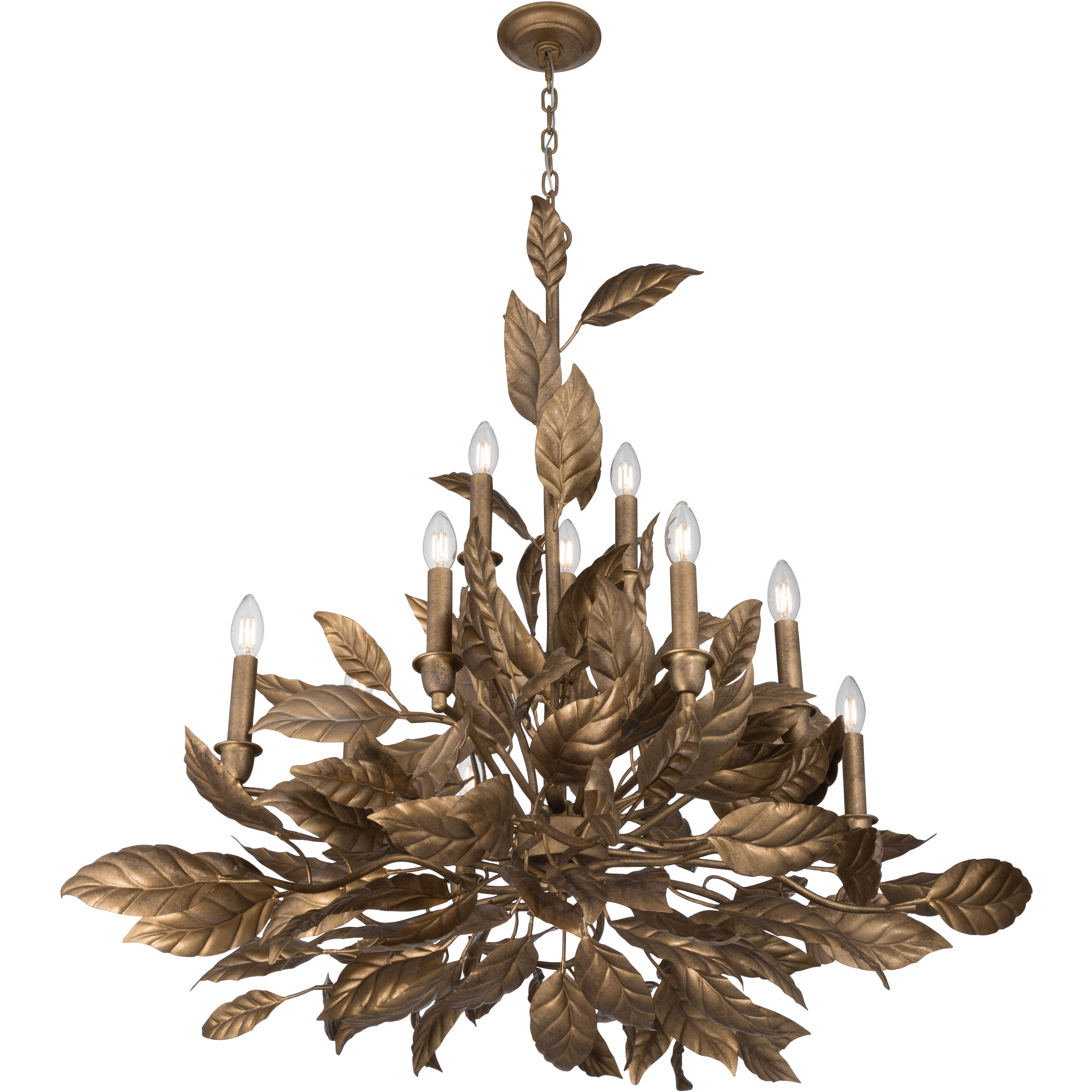 Seraphine 11 Light 40 inch Weathered Gold Chandelier Ceiling Light