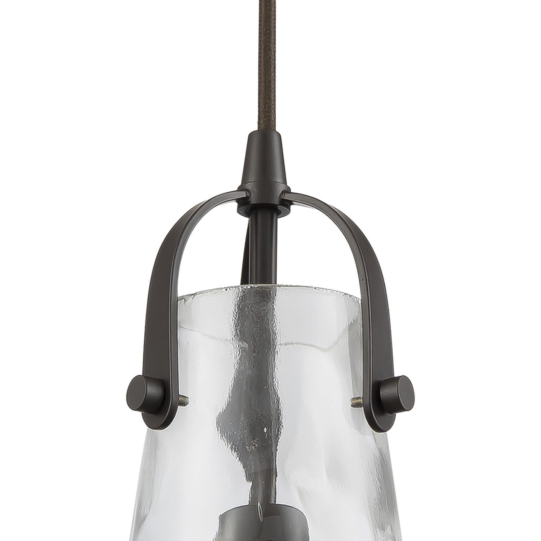 Hand Formed Glass 1 Light 8 inch Oil Rubbed Bronze Mini Pendant Ceiling Light