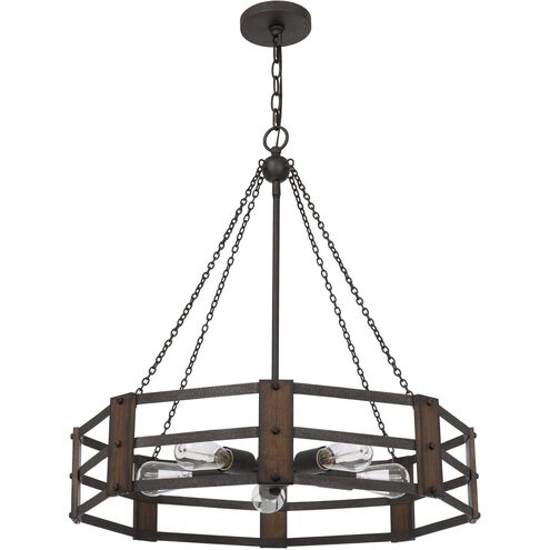 Provo 5 Light 27 inch Oak/Iron Chandelier Ceiling Light