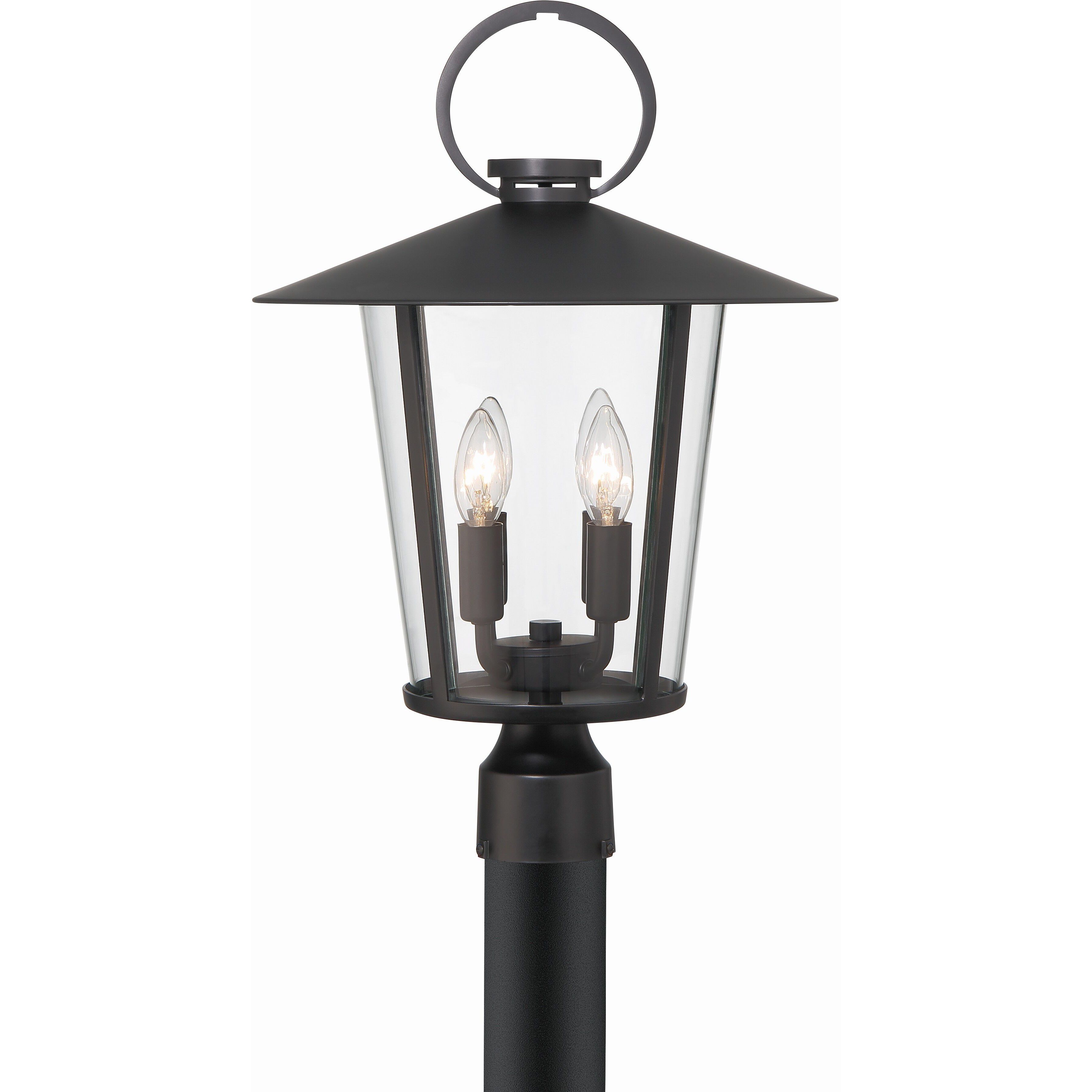 Andover 4 Light 20.5 inch Matte Black Outdoor Post in Clear