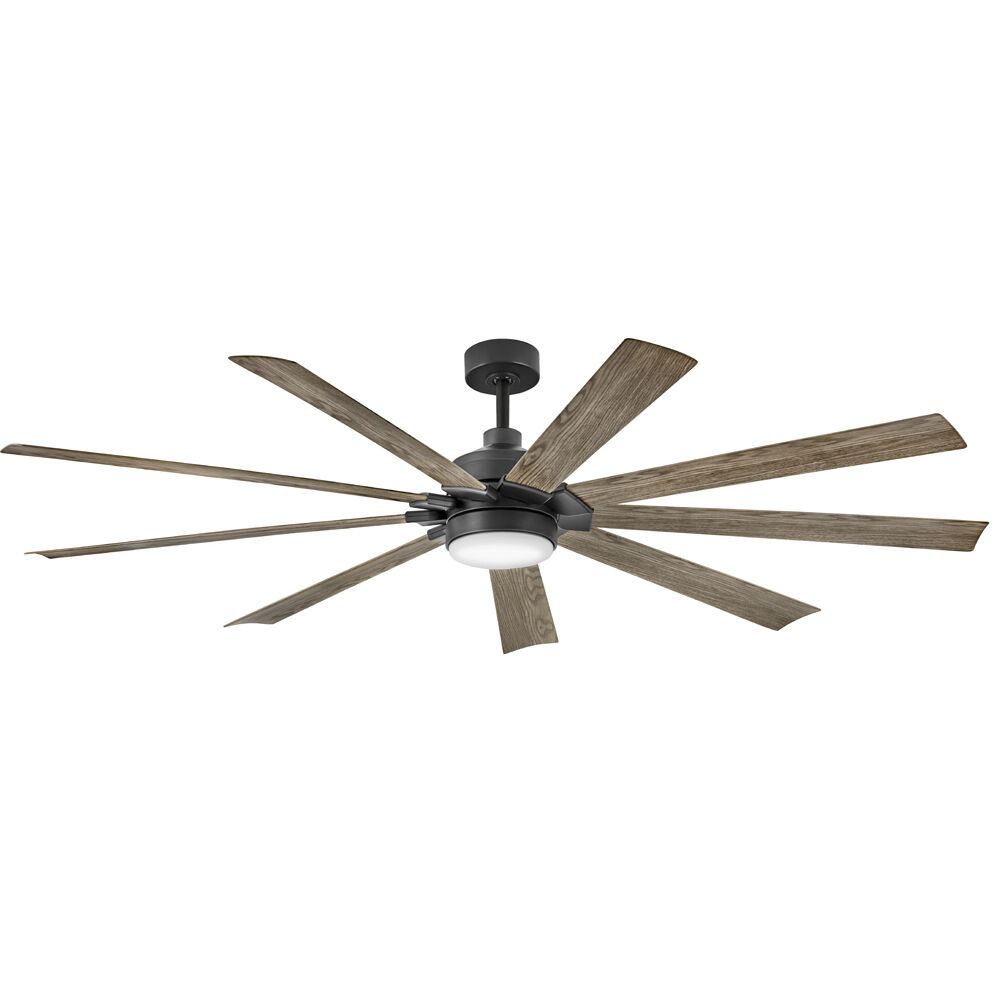 Turbine 80 inch Matte Black with Driftwood Blades Fan