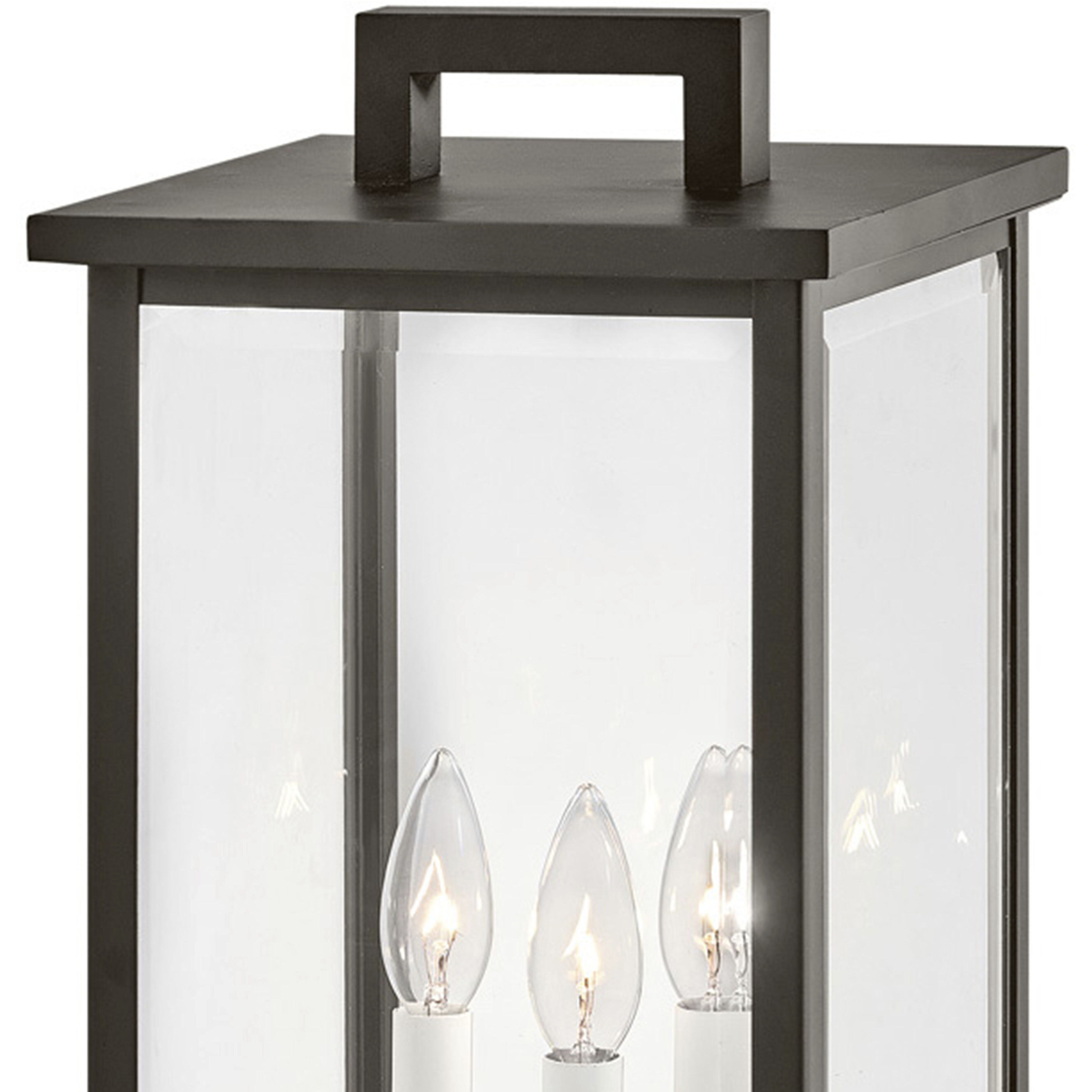 Estate Series Weymouth 3 Light 20.25 inch Oil Rubbed Bronze Outdoor Pier Mount Lantern in Non-LED, Large