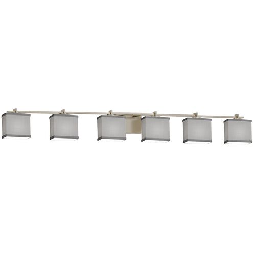 Textile 6 Light 55.5 inch Brushed Nickel Bath Vanity Light Wall Light, Era Family, Choices