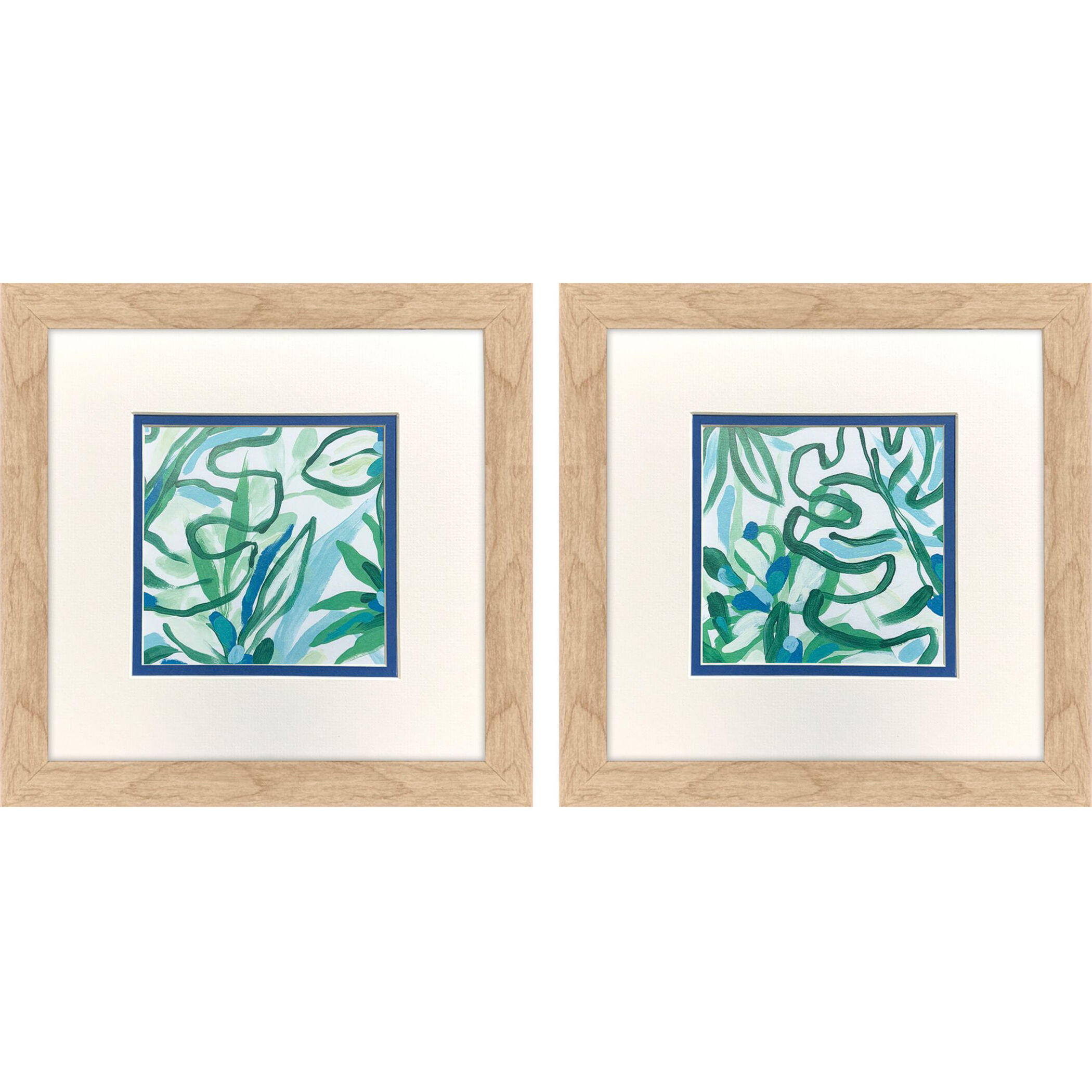 Jungle Melody Blue and Green Framed Art, Propac
