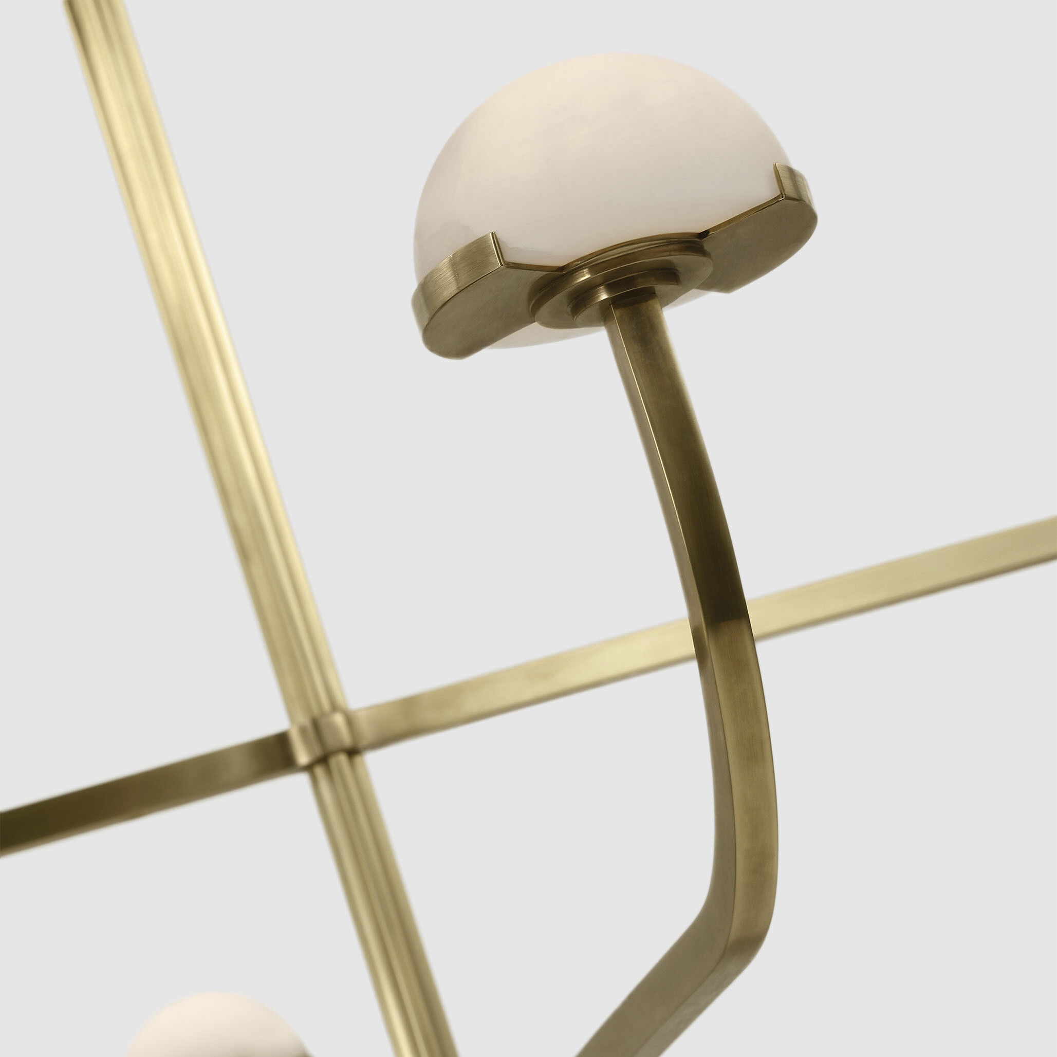 Kelly Wearstler Pedra LED 54.75 inch Antique-Burnished Brass Two Tier Shallow Chandelier Ceiling Light