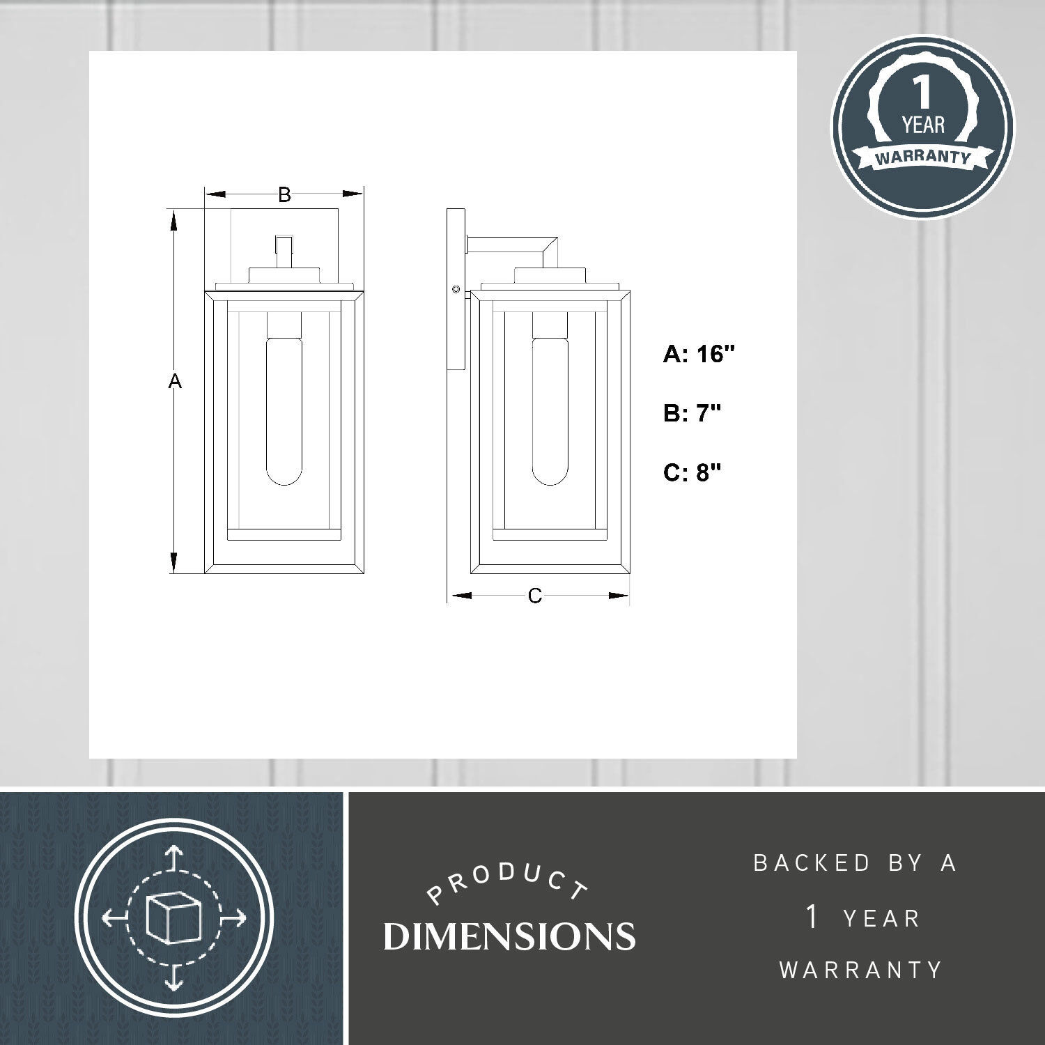 Filmore 1 Light 16 inch Textured Black Outdoor Wall Lantern