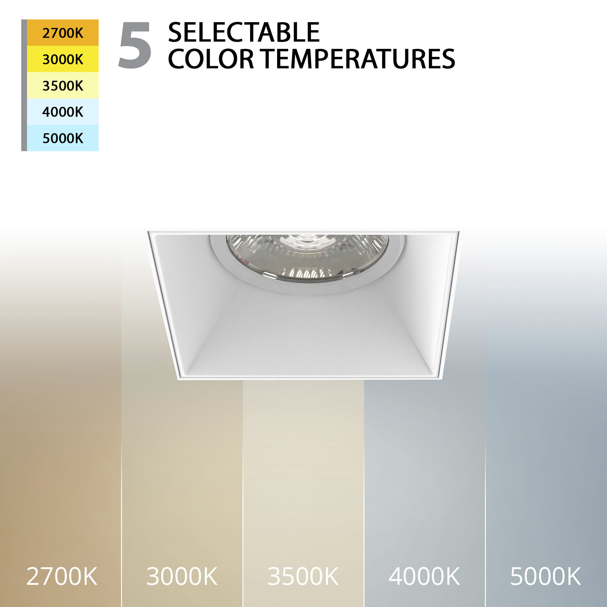 Kenric LED White Recessed Lighting in 2700-3000-3500-4000-5000K, WAC Limited