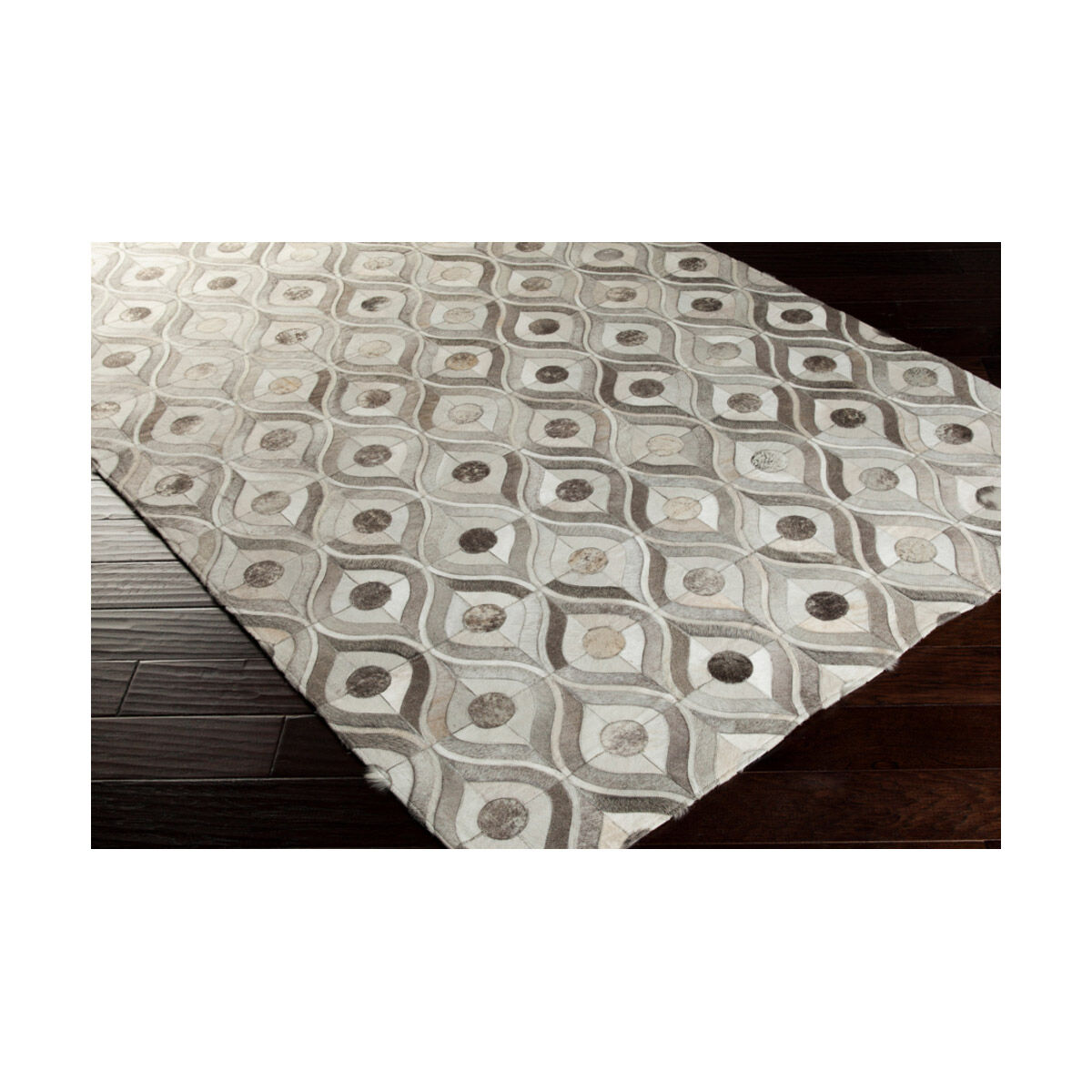 Appalachian 36 X 24 inch Medium Gray/Cream/Beige/Dark Brown Rugs, Hair On Hide