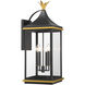 Simpson Wall Sconce Wall Light in Matte Black and Textured Gold