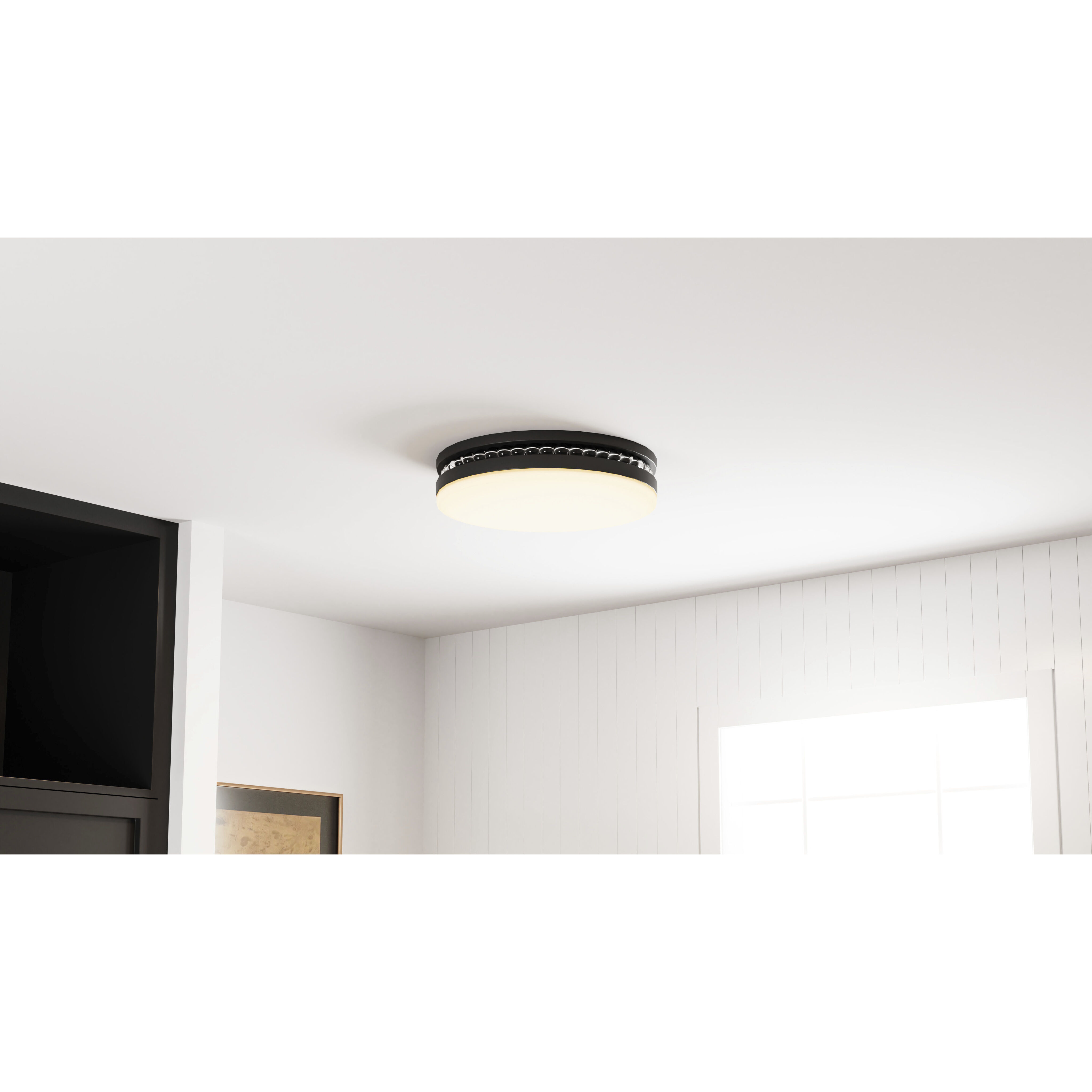 Carey LED 16 inch Matte Black Flush Mount Ceiling Light, Medium