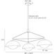 Glaze 3 Light 38 inch Blackened Steel, Ivory Stained Crackle Chandelier Ceiling Light