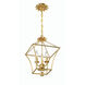 Broche 4 Light 16 inch Antique Gold Lantern Chandelier Ceiling Light