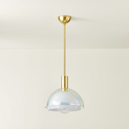 Modena 1 Light 13 inch Aged Brass Pendant Ceiling Light
