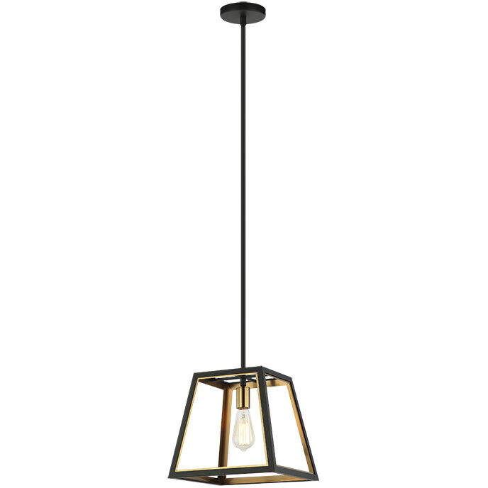 Rosalie 1 Light 12 inch Matte Black and Aged Gold Brass Pendant Ceiling Light