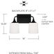 Presley 2 Light 16 inch Matte Black Vanity Light Wall Light
