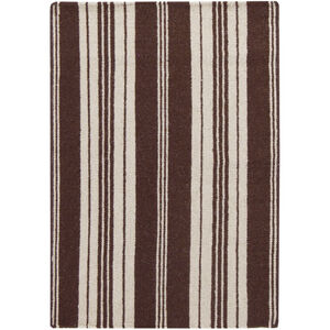 Farmhouse Stripes 36 X 24 inch Khaki, Dark Brown Rug