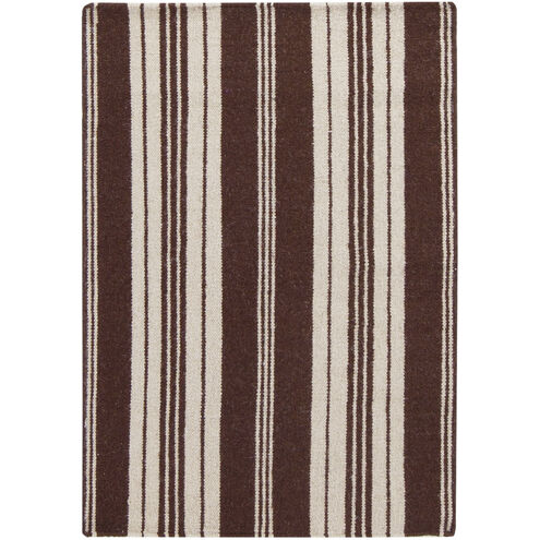 Farmhouse Stripes 36 X 24 inch Khaki, Dark Brown Rug