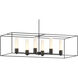 Portico 6 Light 42 inch Black and Black Pendant Ceiling Light in Opal