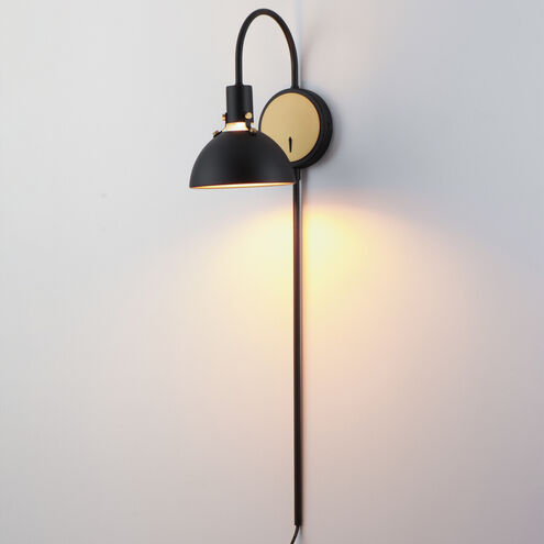 Dawn 1 Light 7 inch Antique Brass/Black Wall Sconce Wall Light