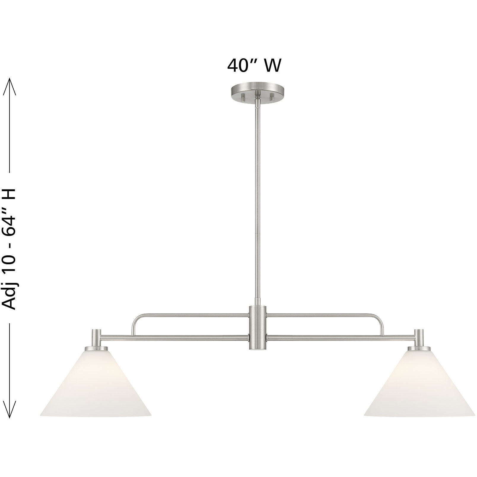Transitional 2 Light 10 inch Brushed Nickel Chandelier Ceiling Light