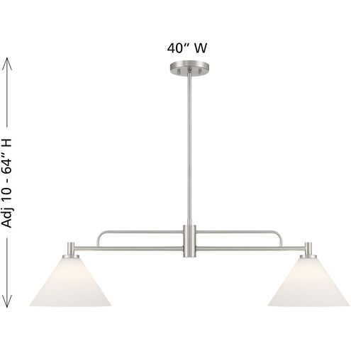 Transitional 2 Light 10 inch Brushed Nickel Chandelier Ceiling Light