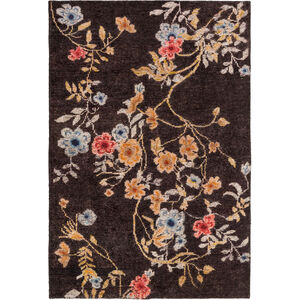 Linnea 156 X 108 inch Brown and Blue Area Rug, Recycled Silk and Cotton