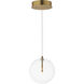 Global LED 7 inch Natural Aged Brass Single Pendant Ceiling Light