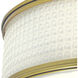 Prism 3 Light 16.75 inch Satin Brass with White Flush Mount Ceiling Light
