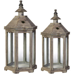 Graca 23 X 12 inch Natural Patio Candle Lanterns, Set of 2