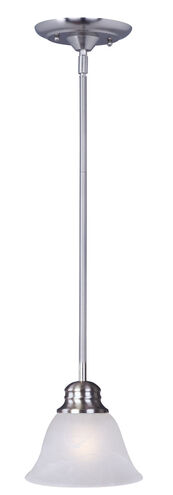 Malaga 1 Light 6 inch Satin Nickel Mini Pendant Ceiling Light in Marble