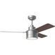 Jovie 44 LED 44 inch Brushed Steel with Silver/American Walnut reversible blades Indoor/Outdoor Ceiling Fan