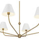 Xavier 6 Light 48 inch Vibrant Gold and White Chandelier Ceiling Light