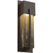 Outdoor Square Motif LED 16 inch Statuary Bronze Outdoor Sconce in 3000K LED, Bronze Granite, Short Square