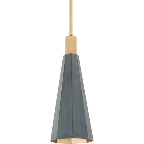 Huntley 1 Light 7.75 inch Patina Brass/Verde Outdoor Pendant