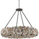 Oyster Shell 8 Light 38 inch Textured Bronze Chandelier Ceiling Light