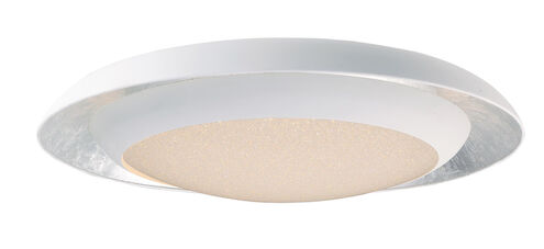 Iris LED 29.5 inch Silver Leaf/White Flush Mount Ceiling Light