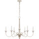 Country Chandelier 6 Light 36.5 inch Belgian White Chandelier Ceiling Light, Small