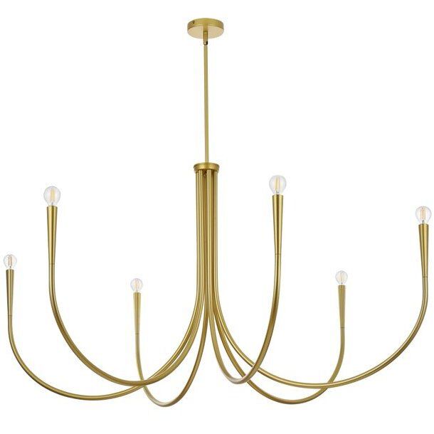 Layne 6 Light 55 inch Brass Chandelier Ceiling Light