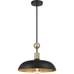 Biloxi 1 Light 17.75 inch Coal And Weathered Antique Brass Pendant Ceiling Light