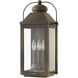 Heritage Anchorage Outdoor Wall Mount Lantern in Light Oiled Bronze, Non-LED, Large